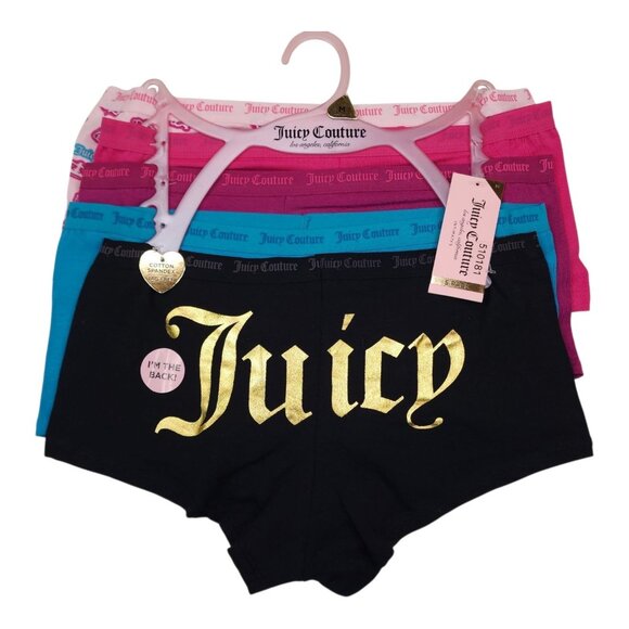 Juicy Couture Womens Intimates 5Pk Boyshorts Panties M Cotton Spandex Multicolor - Picture 1 of 11